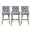 WestinTrends 29" Linen Tufted Buttons Upholstered Wingback Bar Stool (Set of 3) - 3 of 4