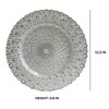 Essential Decor & Beyond 13.2" Modern Clear Glass Charger with Silver Pattern Set of 4 - 3 of 4