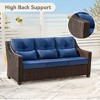 Spruce & Spring Outdoor Wicker Patio Outdoor Sofa Swivel Chair Coffee Table - 3 of 4