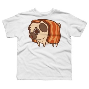 Boy's Design By Humans Puglie Bacon Strip By Puglie T-Shirt - 1 of 3