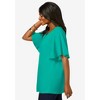 Jessica London Women's Plus Size Stretch Knit Flutter Sleeve Tunic - 4 of 4