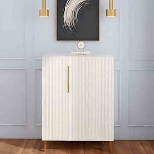 White Modern Sideboard Buffet Cabinet with Doors and Shelves, 31.5" Storage Organizer for Small Spaces-3irtyhousy - 1 of 4