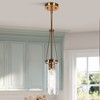 LNC Letophafos  1-Lighting 4.2" Modern Cylinder Mini Pendant Lighting, Polished Brass with Seeded Glass - 2 of 4