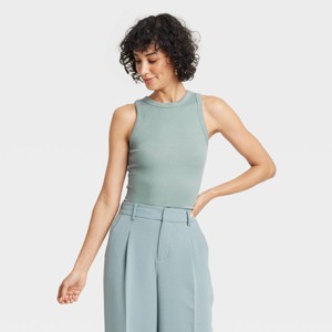 Women's Slim Fit Ribbed Tank Top - A New Day™ - 1 of 4