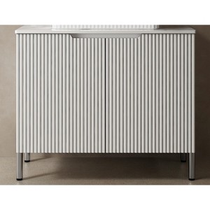 TURIO 30" Freestanding Cabinet without Basin, with Carrara White Counter Top and 2 Doors, White - 1 of 1