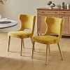 Leticia Mid-century Modern Wingback Dining Chair with Solid Wood Legs Set of 2|ARTFUL LIVING DESIGN - 3 of 4