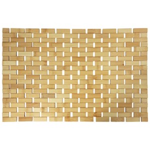MegaChef Bamboo Wood 16.25 x 24.5 Inch Rectangle Bathroom Mat - 1 of 4