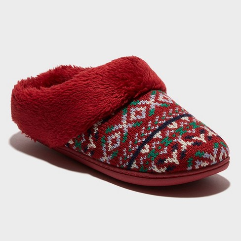 Dluxe By Dearfoams Women s Carol Chunky Knit Clog Slippers Red Xl Target