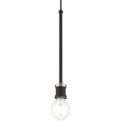 Black and Brushed Nickel Mini Pendant Light