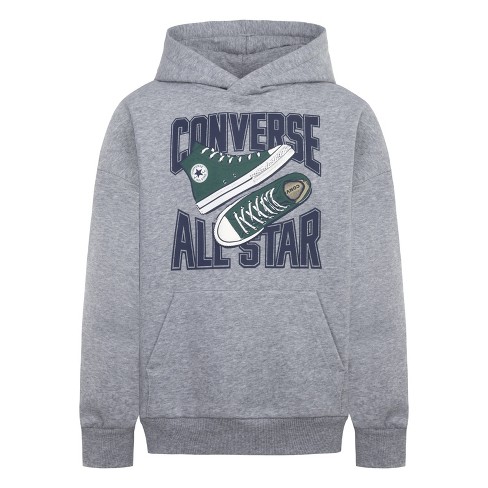 Converse Boys Sneaker Arch Pullover Sweatshirt Heather Gray 5