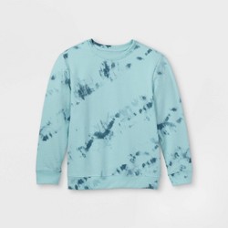 S L XL Green/White Boys' Lime Green Ombre Pullover Sweatshirt Art Class 