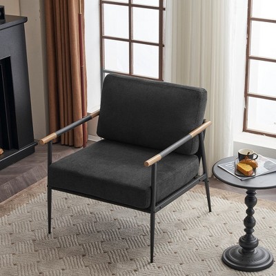 Leisure Lounge Chair Arm Chair with Metal Frame, Upholstered Side Chair