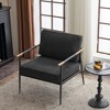 Modern Lounge Chair Arm Chair, Accent Upholstered Reading Side Chair With Metal Frame - 2 of 4