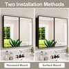 Elise Medicine Cabinet with Mirror, 30'' x 30'' Surface or Recessed Bathroom Medicine Cabinet, Adjustable Tempered Glass Shelves, Reversible, Black - 3 of 4