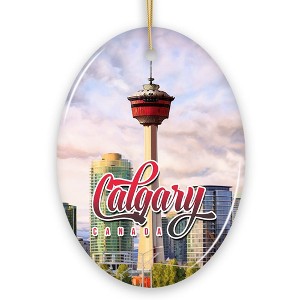 Calgary Tower Art Ornament, Canada Christmas Gift| OrnamentallyYou - 1 of 4