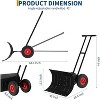 Acekool Large Snow Shovel Pusher with Wheels, 30" or 40" Wide Metal Blade, Adjustable Angle & Height Handle, Double Rod, Driveway & Walkway - 2 of 4