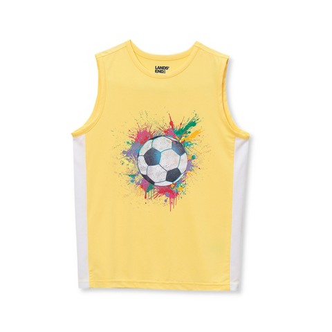 Lands' End Kids Active Jersey Top - Medium - Soccer Ball/Yellow