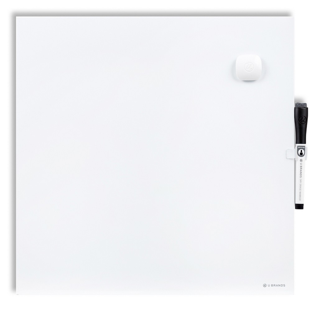 U Brands 14" Square Tile Magnetic Dry Erase Board: Wall Mount Wipe-Off Surface, Includes Mounting Hardware, White