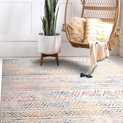 Geometric Bohemian Multi 3'3"x5' Reversible Synthetic Area Rug