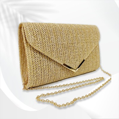FATMOON Straw Clutch Purses Women Summer Straw Beach Bag Trendy Envelope Evening Clutch Handbags for Formal Party Wedding