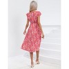 Coolmee Women Summer Boho Floral Casual V Neck Small Flying Sleeve A-Line Maternity Ruffled Midi Dress - 4 of 4