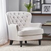 33.5" Polyester Button-Tufted Accent Chair with Nailhead Accents, Foam Seat and Tapered Birch Wood Legs, Contemporary Comfortable Design - 4 of 4