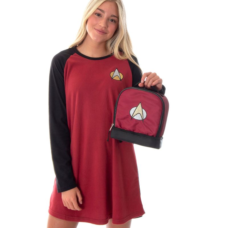 Star Trek The Next Generation Picard Dual Compartment Insulated Lunch Box Bag Red, 3 of 11