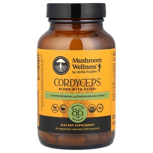 Herb Pharm Mushroom Wellness™, Cordyceps, Blend with Reishi, 90 Vegetarian Capsules - 1 of 2