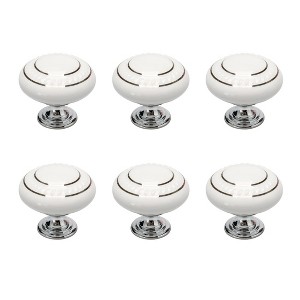 Unique Bargains Ceramic Vintage Knobs Drawer Pull Handle Cupboard Dresser 6pcs - 1 of 3