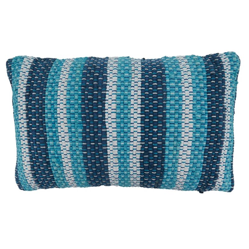 Saro Lifestyle Striped Chindi  Decorative Pillow Cover, 1 of 4