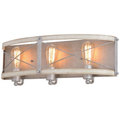 VAXCEL Dale 3 Light Gray Farmhouse Bathroom Vanity Fixture