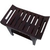 DecoTeak® Tranquility® 24" Teak Wood Shower Bench with Shelf and LiftAide® Arms in Woodland Brown Finish - 2 of 4