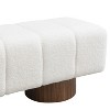 Kumasinova 50"/64" Boucle/Chenille/Velvet Dining Bench,No-Assembly End of Bed Bench with Wood Legs,Entryway Bench with 300lb Capacity for Living Room - 3 of 4