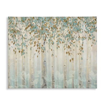 Stupell Industries Abstract Forest Leaves Trees Blue Tan Soft Painting