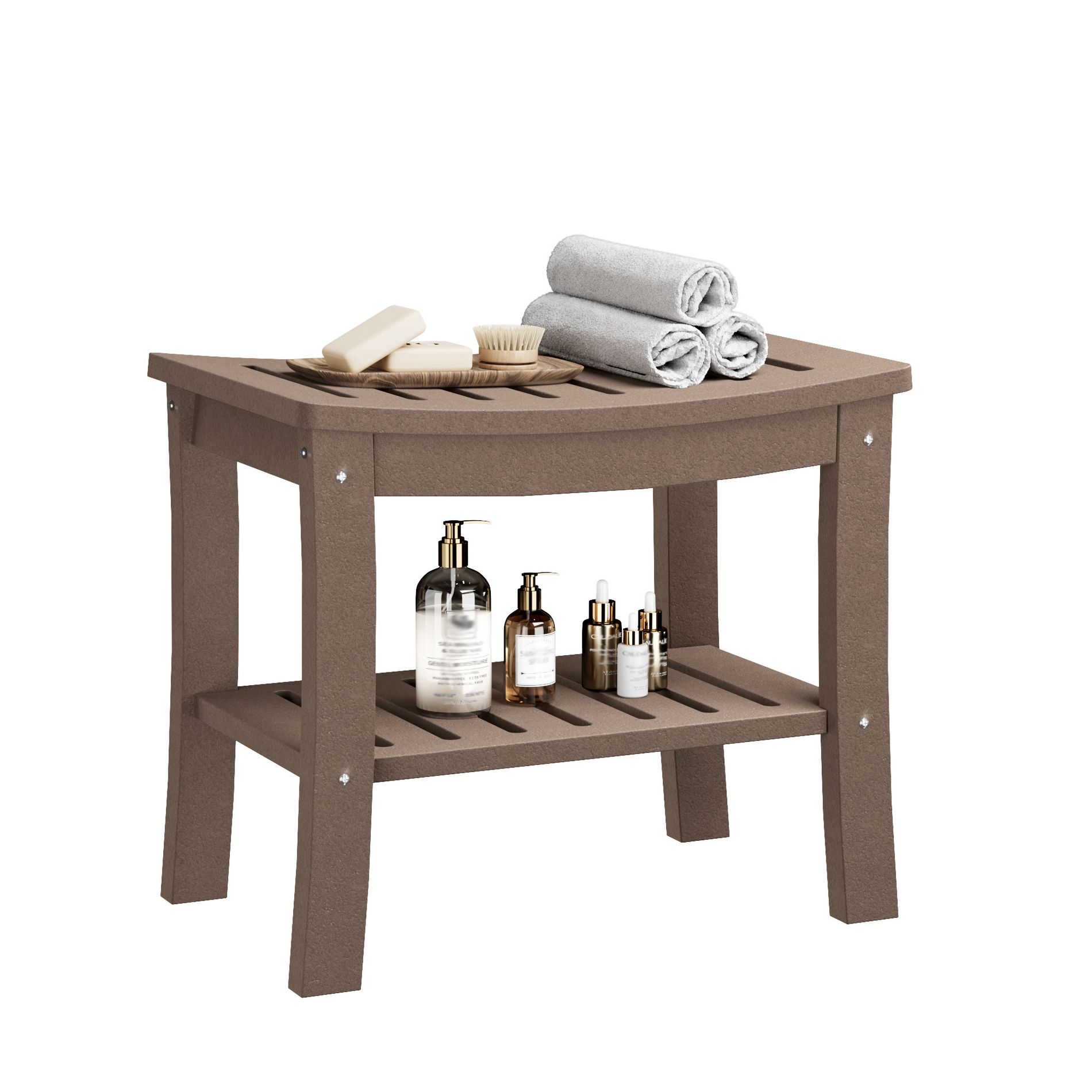 HDPE Showers Bench with Storage Shelf,Shower Bench for Inside Shower to Sit On,Waterproof Showers Stool/Chair/Seat for Bathroom, Bathtub, Supports
