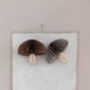 Storied Home Paper Folding Honeycomb Mushroom Ornament with Gold Glitter Edge, Brown and Cream, Set of 2 - 3 of 3