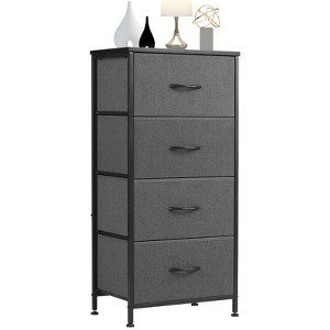 DOMETOUR Drawer Dresser for Bedroom, Fabric Storage Tower Tall Chest Organizer, Storage Cabinet Unit Bins Living Room Entryway Closet-Gray - 1 of 4