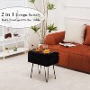 KTMBDW Vanity Stool Chair with Storage, Ottoman Faux Fur Soft Padded Makeup Footstools Seat with 4 Metal Legs for Home Entryway Bedroom - 3 of 4