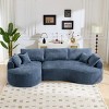 124.5" Modern Chenille Curved Sectional Sofa, 5-Seat Compressed Couch with Pillows, No Assembly for Living Room-3irtyhousy - 2 of 4