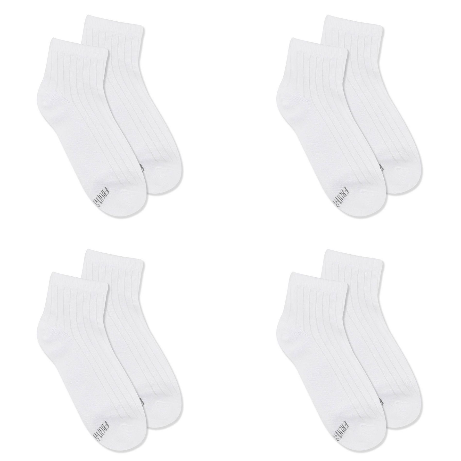 Women's Fruit of the Loom Cotton Comfort 4pk Ankle Socks - White 4-10