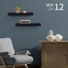 SEVOBAL Decorative Bookshelf Floating Shelves Wall Mounted Wood Shelf Hanging Bathroom Shelf Home Wall Decor Corner Shelf, Black, 14.96"*6.1"*1.57" - 3 of 4
