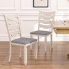VECELO Rustic Wooden Dining Chairs, Rubber Wood Kitchen Chairs with Padded Seat & Elegant Hollowed Backrest, Gray - 2 of 4
