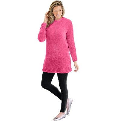 Woman Within Plus Size Crewneck Chenille Sweater