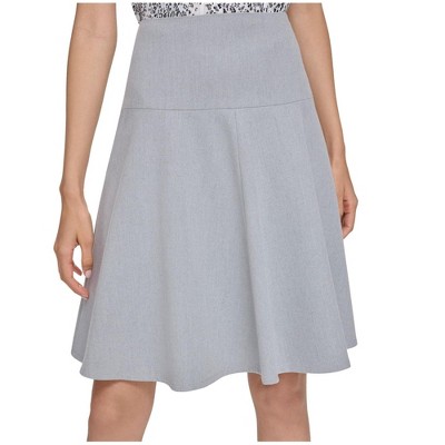 Calvin Klein Womens Fit & Flare Side-Zip Flared Skirt, , 0