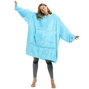 Catalonia Women’s Hoodie Sweatshirt Dress, Casual ¾ Sleeves Pullover Sweater with Kangaroo Pocket, Womens Summer Tops, One Size - 1 of 4
