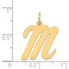 Black Bow Jewelry 14k Yellow Gold Madison Collection LG Classic Script Initial M Pendant - 4 of 4