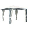 vidaXL Gazebo with Curtain 118.1"x118.1" Cream Aluminum - 4 of 4