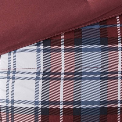 Twin Red Reversible Down Alternative Microfiber Comforter Set