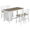 5-Piece Counter Height Dining Set, Dining Table With 9 Storage Compartment,Dining Table With Padded Chairs-Cuddlewood - 3 of 4