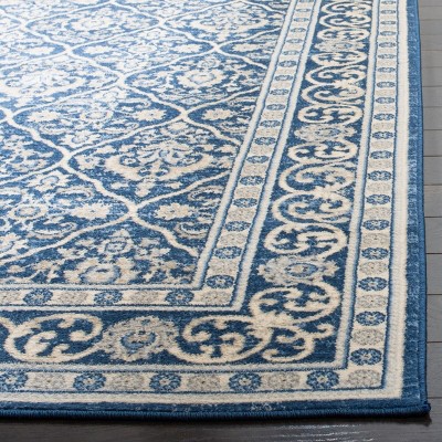 Brentwood Blue and Light Gray Synthetic Square Area Rug
